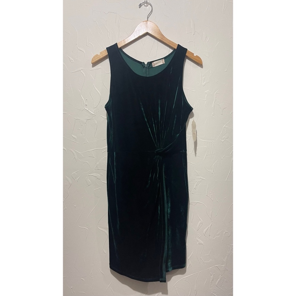 NWT Altar’d State jade green velvet sleeveless knot detail mini dress (large)